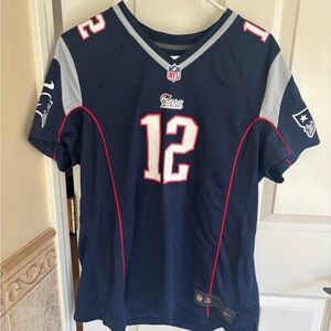 NFL Patriots Navy Jersey with Red and White Trim